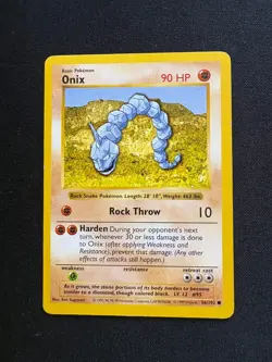 Onix 56/102 SHADOWLESS Common Base Set Pokemon Trading Card MP - Image 1