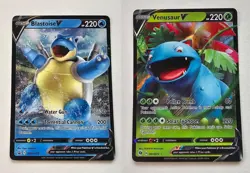 Blastoise V & Venusaur V Lot (2 Cards) – Pokemon TCG Ultra Rare Bundle - Image 1