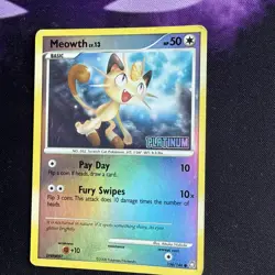 STAMPED BURGER KING PROMO! Meowth 106/146 - 2008 Platinum Reverse Holo | Pokemon - Image 1