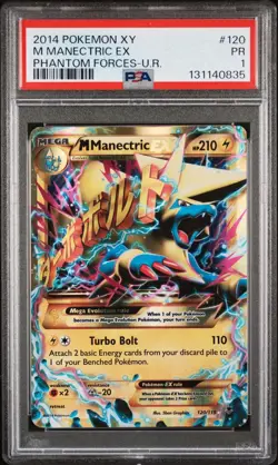2014 POKEMON XY PHANTOM FORCES ULTRA RARE #120 M MANECTRIC EX PSA 1 - Image 1