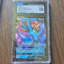 The Pokemon Company Omastar V 035/195 Silver Tempest Ultra Rare Holo CGC 10 - Image 1