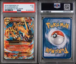 2014 POKEMON XY FLASHFIRE ULTRA RARE #107 M CHARIZARD EX PSA 1 - Image 3