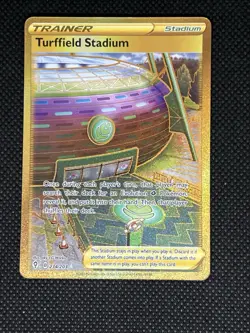 Pokemon Turffield Stadium Trainer Stadium Secret Rare Holo 234/203 SWSH07 - Image 1