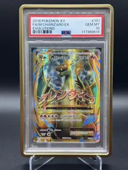 2016 POKEMON XY EVOLUTIONS #101 FULL ART/M CHARIZARD EX PSA 10 - Image 1