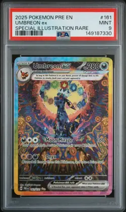 2025 Pokemon Prismatic Evolutions #161/131 Umbreon Ex Special Illustration PSA 9 - Image 1