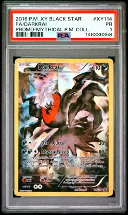 2016 POKEMON XY BLACK STAR PROMO #XY114 FULL ART/DARKRAI PSA 1 - Image 1