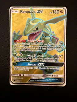 Pokemon Sun & Moon Full Art - Celestial Storm 160/168 Rayquaza GX - Image 1