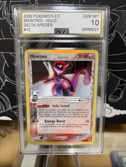 2005 POKEMON EX MEWTWO - HOLO DELTA SPECIES #12 AGS GEM-MT 10 - Image 1