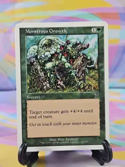 Magic the Gathering MTG Seventh Edition 2001 Card | Monstrous Growth 258/350 - Image 1
