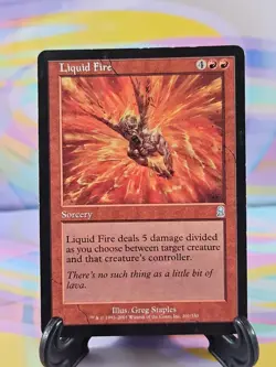 Magic the Gathering MTG Odyssey 2001 Card | Liquid Fire 201/350 - Image 1