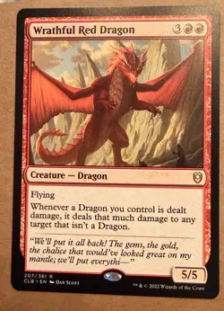 Wrathful Red Dragon CLB NM MTG - Image 1