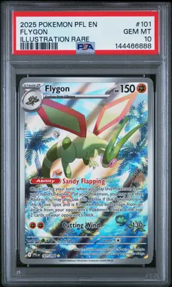 2025 POKEMON PFL EN-PHANTASMAL FLAMES ILLUSTRATION RARE #101 FLYGON PSA 10 - Image 1