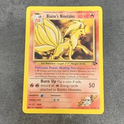 Blaine's Ninetales Pokemon TCG Gym Challenge 21/132 Unlimited Rare Regular HP - Image 1