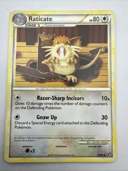 Raticate 34/90 Uncommon HGSS Undaunted 2010 - Pokemon Card TCG - Image 1