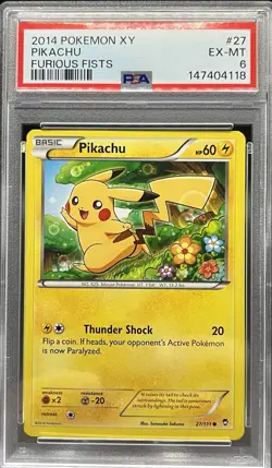 2014 POKEMON XY FURIOUS FISTS PIKACHU 27 - Image 1