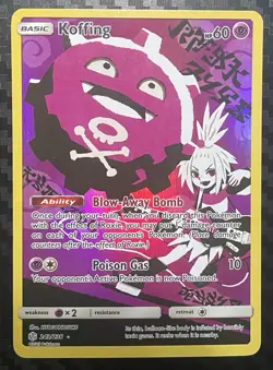 Pokemon TCG Koffing Holo Secret Rare Cosmic Eclipse 243/236 - Image 1
