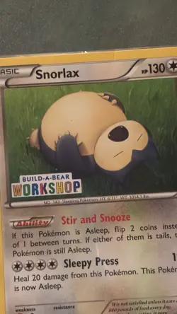 SNORLAX 2014 POKEMON XY FLASHFIRE BUILD A BEAR WORKSHOP RARE 80/106 Q1048 - Image 4
