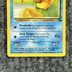 Vintage Pokemon Fossil Psyduck 53/62 Common NM - Image 4