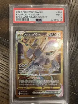 2022 Pokemon Arceus Full Art Vstar Secret #184 PSA 9 Brilliant Stars - Image 1