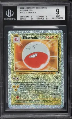 2002 Pokemon Legendary Collection Reverse Holo Electrode #22 BGS 9 MINT - Image 1
