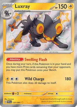 Luxray 137/091 Shiny Rare Paldean Fates Pokemon Near Mint - Image 1