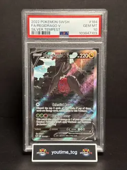 2022 Pokemon Sword & Shield Silver Tempest Fa Regidrago V #184 PSA 10 - Image 1