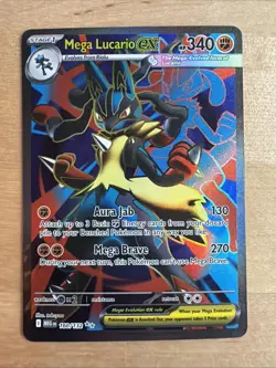 Pokemon TCG Holo Ultra Rare Full Art Mega Lucario EX 160/132 Near Mint - Image 1