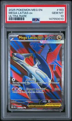 Mega Latias Ex Pokemon Meg En-Mega Evolution 163 NM PSA 10 - Image 1