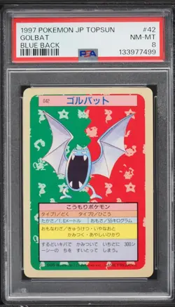 1997 Pokemon Japanese Topsun Blue Back Golbat #42 PSA 8 NM-MT - Image 1