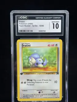 Dratini #53 1st Edition Team Rocket 2000 Pokemon CGC 10 🐉 - Image 1