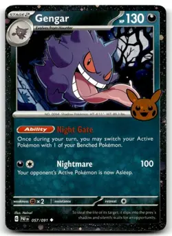 Gengar (Cosmos Holo) 057/091 Holo Trick or Trade BOOster 2024 Pokemon LP - Image 1