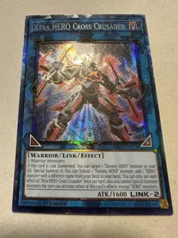Yu-Gi-Oh Xtra HERO Cross Crusader RA04-EN076 PCR Prismatic Collector’s Rare NM - Image 1
