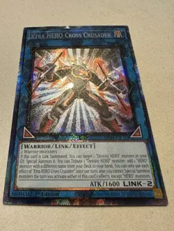 Yu-Gi-Oh Xtra HERO Cross Crusader RA04-EN076 PCR Prismatic Collector’s Rare NM - Image 2