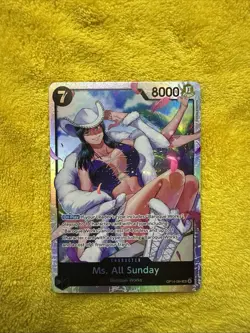 Bandai One Piece Ms. All Sunday Full Art Holo OP14-084 SR 7 Cost 8000 Power - Image 1