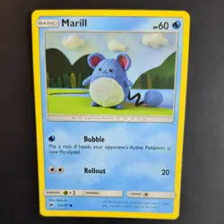 MARILL 34/147 POKEMON CARD (BURNING SHADOWD SET) CROCHET / KNITTED ASAKO - Image 1