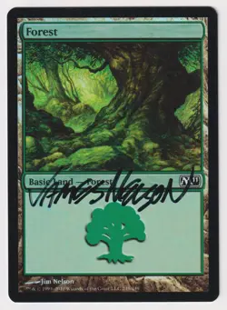 Signed FOIL Forest #249 HP M11 Magic 2011 Artist Jim Nelson WOTC MTG Basic Land! - Image 1