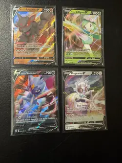 Pokemon TCG Hisuian Arcanine V Lilligant Sneasler Magearna V Holo Lot Of 4 2022 - Image 1