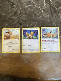 Pokemon Eevee Cards Set Of 3 From Sword And Shield Era - Image 1