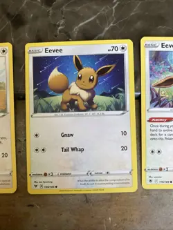 Pokemon Eevee Cards Set Of 3 From Sword And Shield Era - Image 3
