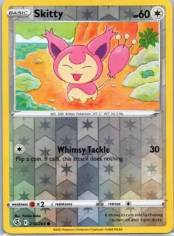 Pokemon TCG Skitty 210/264 Fusion Strike Rev Holo NM - Image 1
