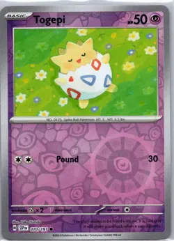 Pokemon TCG Togepi 070/191 Surging Sparks Rev Holo NM - Image 1