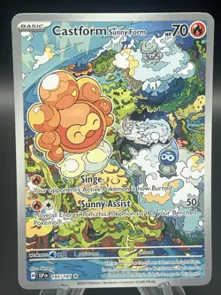 Pokemon TCG Castform Sunny Form Illustration Surging Sparks 195/191 - Image 1