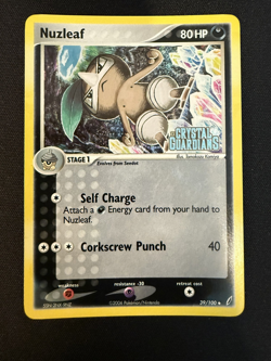 Nuzleaf 39/100 Stamped Pokemon EX Crystal Guardians Vintage Reverse Holo - Image 1