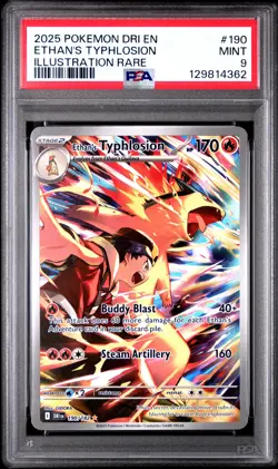 ETHAN'S TYPHLOSION 2025 Pokemon Destined Rivals Illustration Rare PSA 9 #190 - Image 1