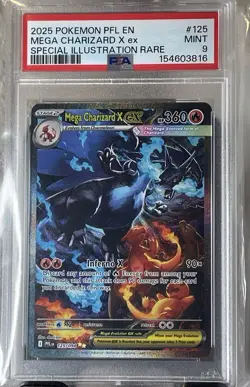 Pokemon 2025 Mega Charizard X ex 125/094 SIR Phantasmal Flames PSA 9 - Image 1