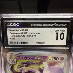 Mewtwo VSTAR 031/071 S10b: Pokemon Go Holo (Japanese) CGC 10 Gem Mint - Image 2
