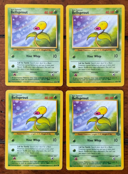 (Lot of 4) 1999 Pokemon Bellsprout 49/64 Jungle Regular Vintage TCG - LP - Image 1