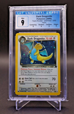 2000 Pokemon – Dark Dragonite – Holo Rare – Team Rocket #5 – CGC 9 MINT CGC BLUE - Image 1