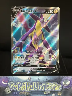 Pokemon Card Toxtricity V 182/192 Rebel Clash Ultra Rare Full Art Near Mint - Image 1
