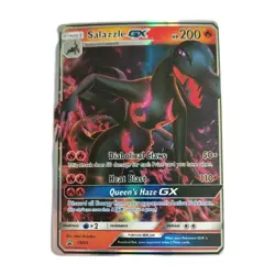 NM Pokemon TCG Card Salazzle GX SM63 Half Art Black Star Promo OFF CENTRE Miscut - Image 1